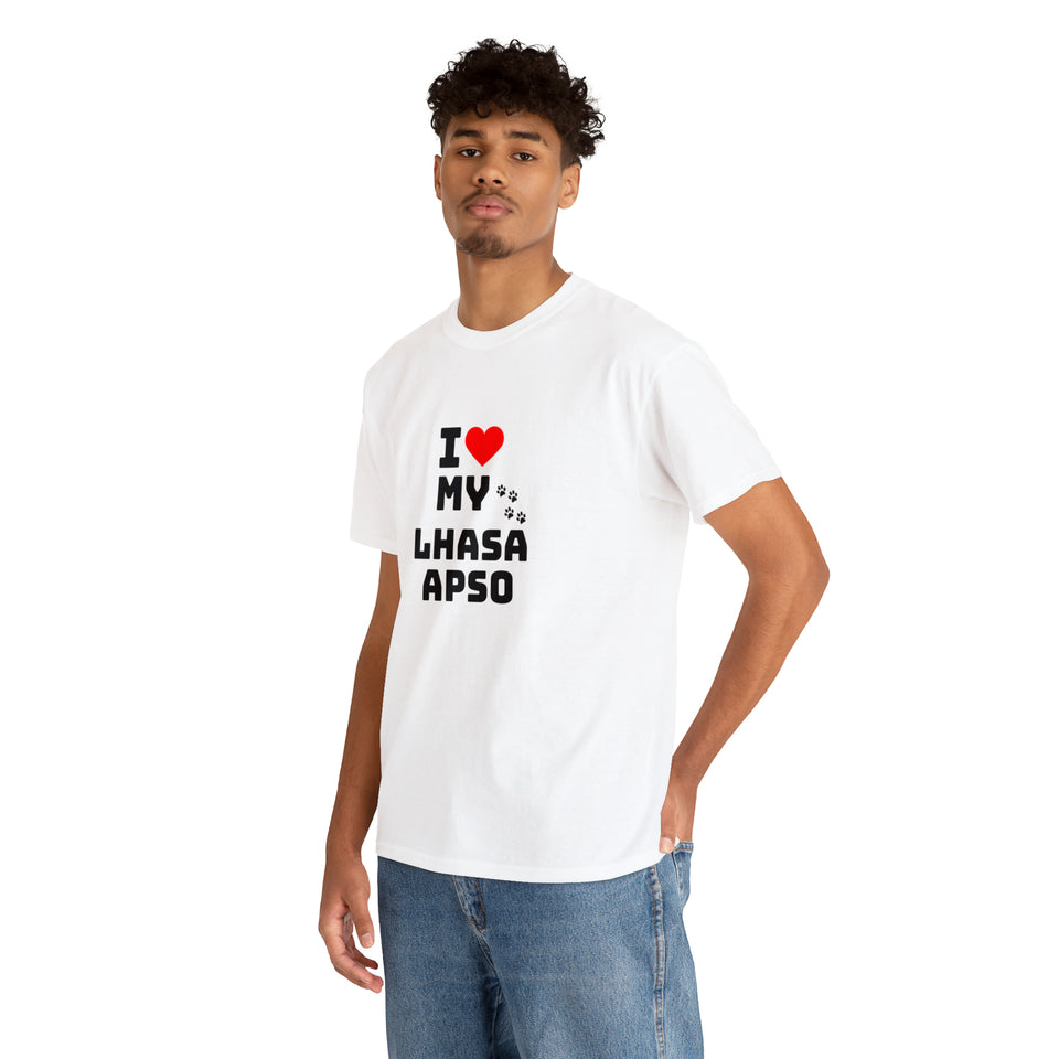 I Love My Lhasa Apso Unisex Heavy Cotton Tee