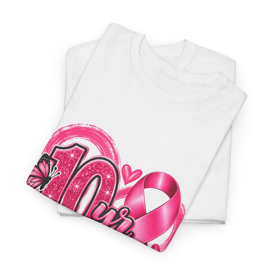 10 Yr Survivor Breast Cancer Awareness Unisex Heavy Cotton Tee