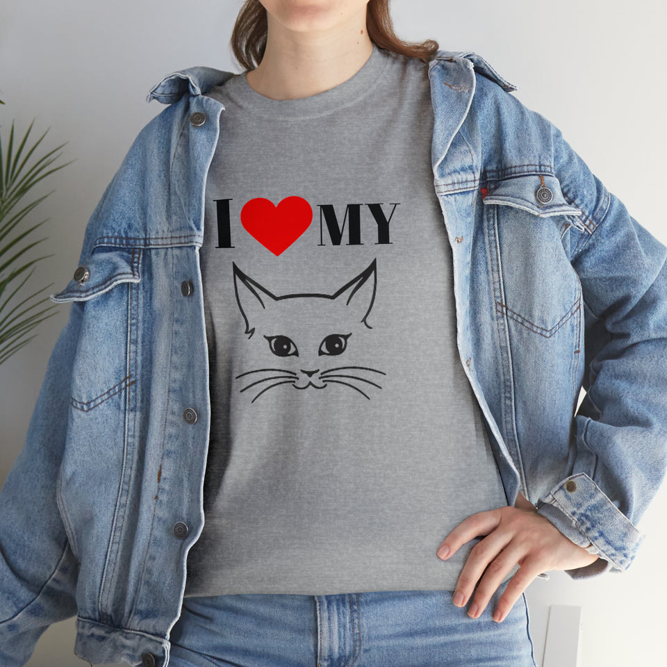I Love My Cat Unisex Heavy Cotton Tee
