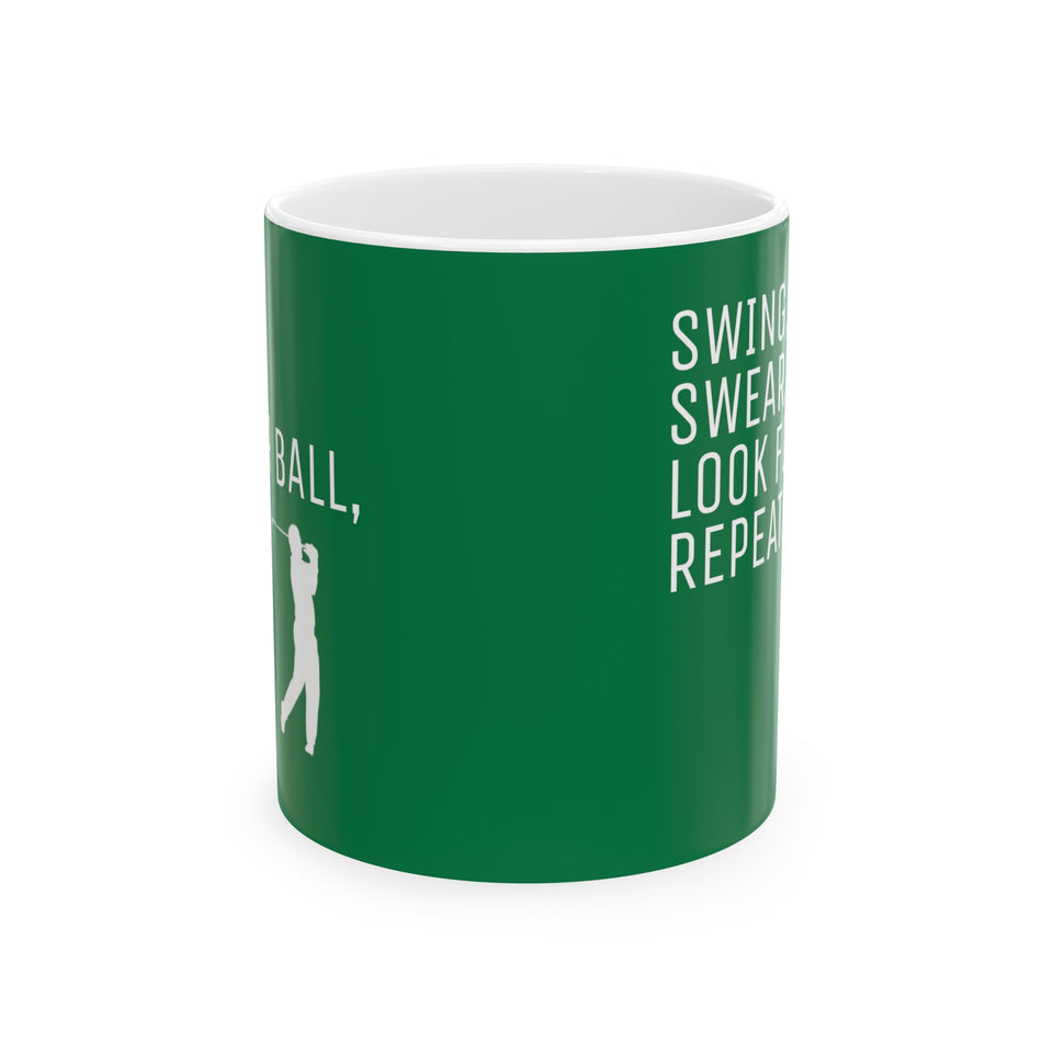 Golfer Swing Ceramic Mug, (11oz, 15oz)