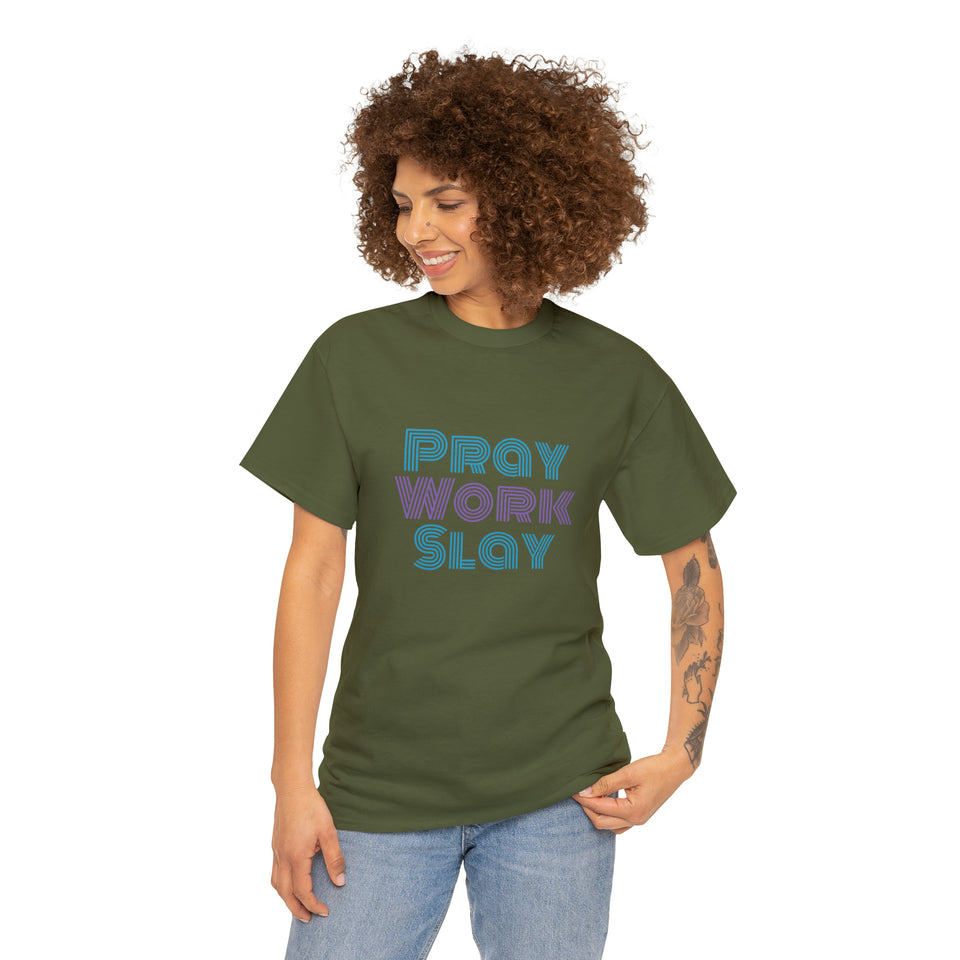 Pray Work Slay Unisex Heavy Cotton Tee