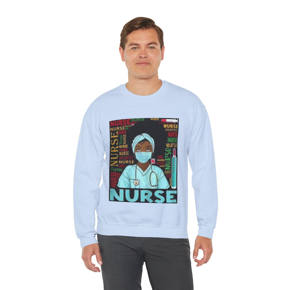 Black Nurse Crewneck Sweatshirt