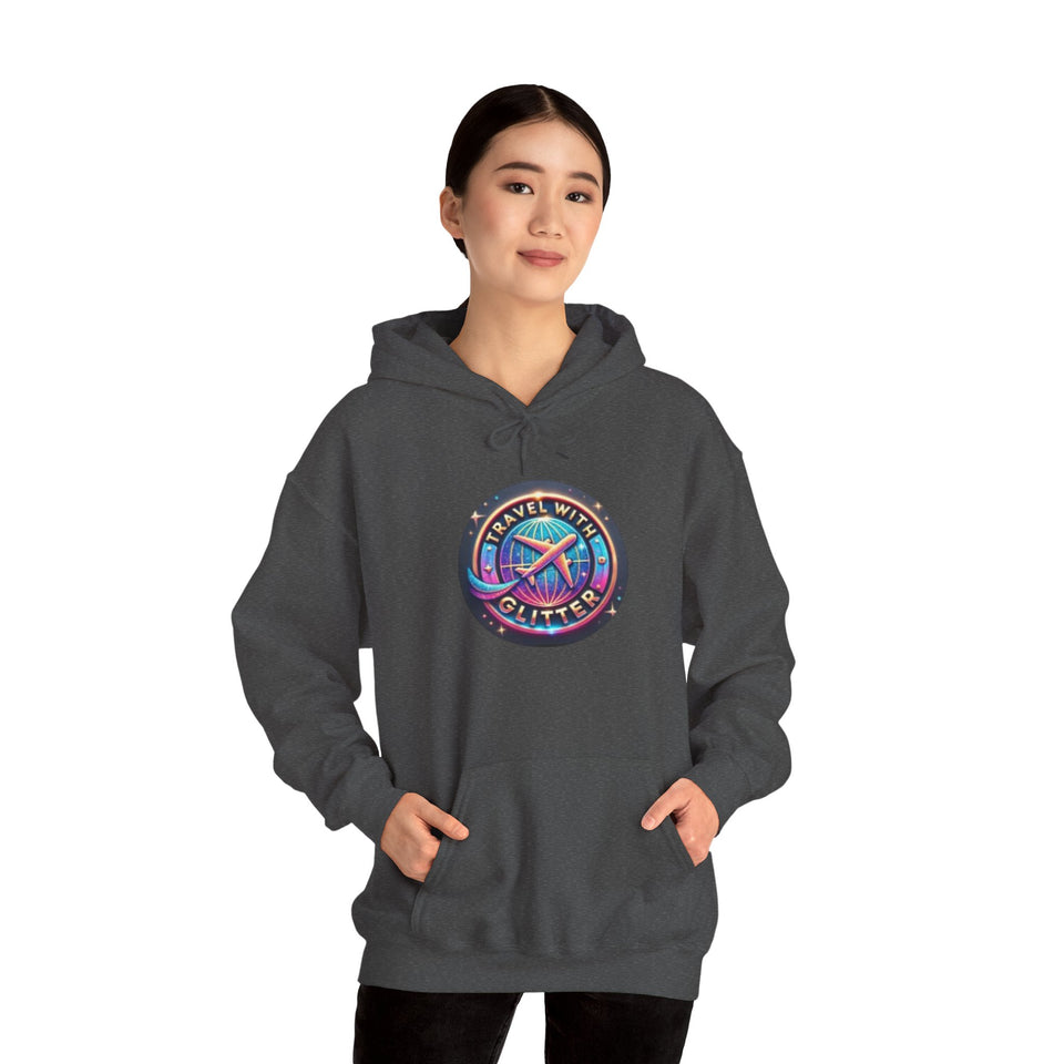 Travel With Glitter Unisex Heavy Blend™ Hooded Sweatshirt