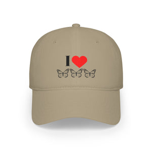 I Love Butterflies Low Profile Baseball Cap