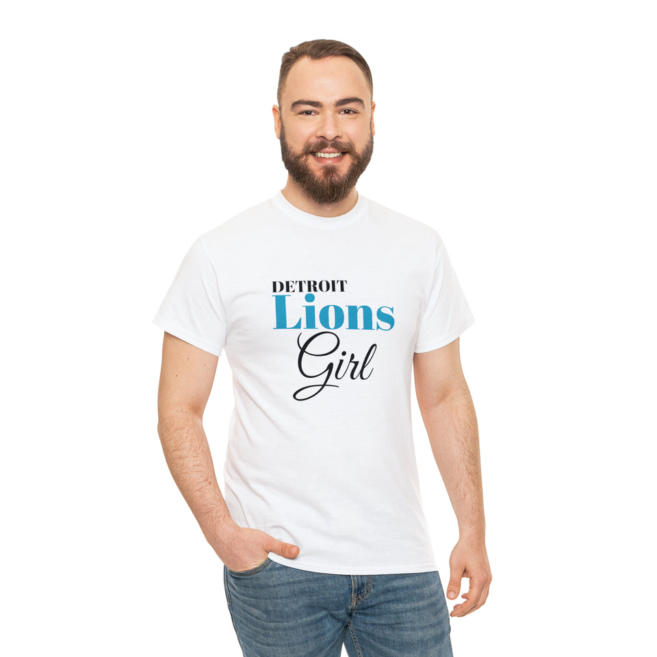 Detroit Lions Girl Unisex Heavy Cotton Tee