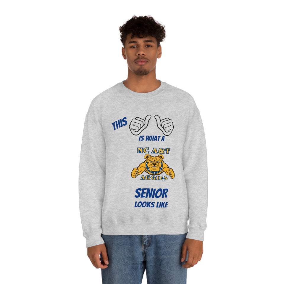 This Is What A NC A&T Senior Looks Like Unisex Heavy Blend™ Crewneck Sweatshirt