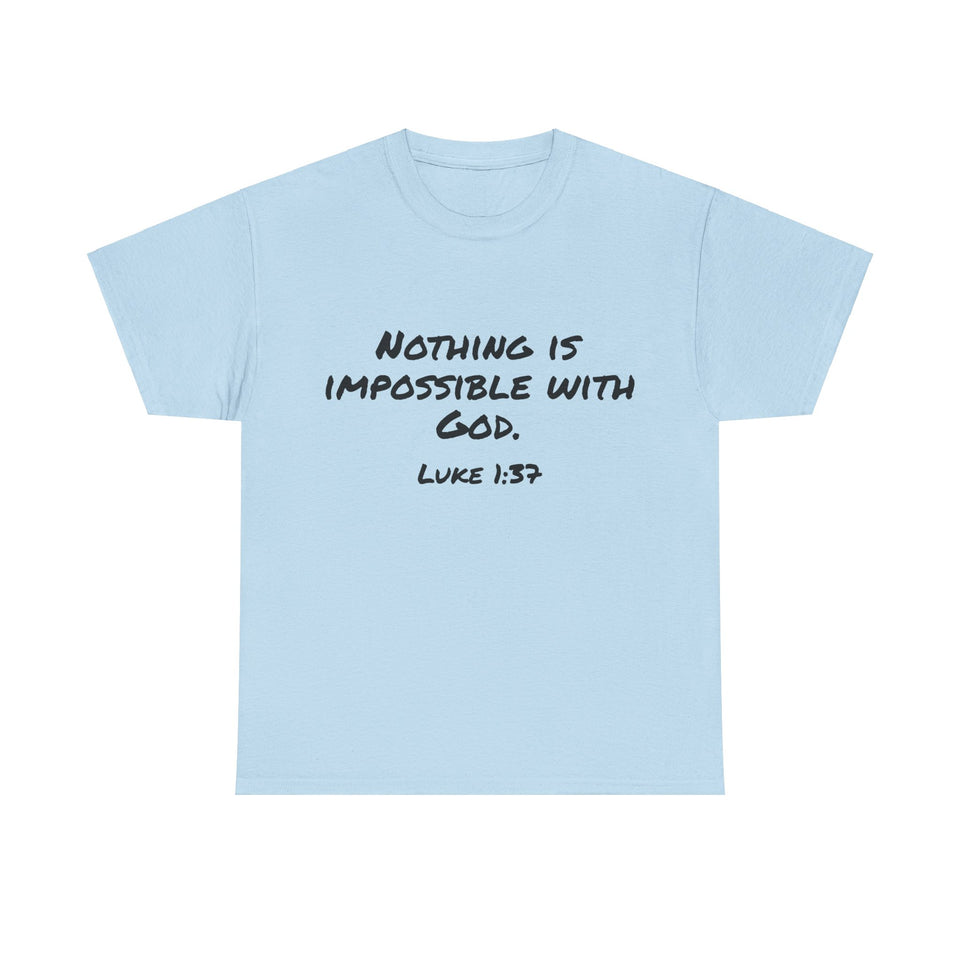 Luke 1:37 Unisex Heavy Cotton Tee