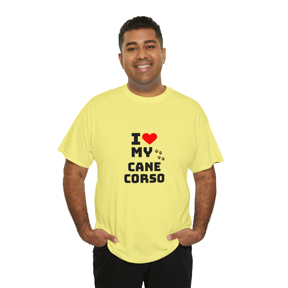 I Love My Cane Corso Unisex Heavy Cotton Tee