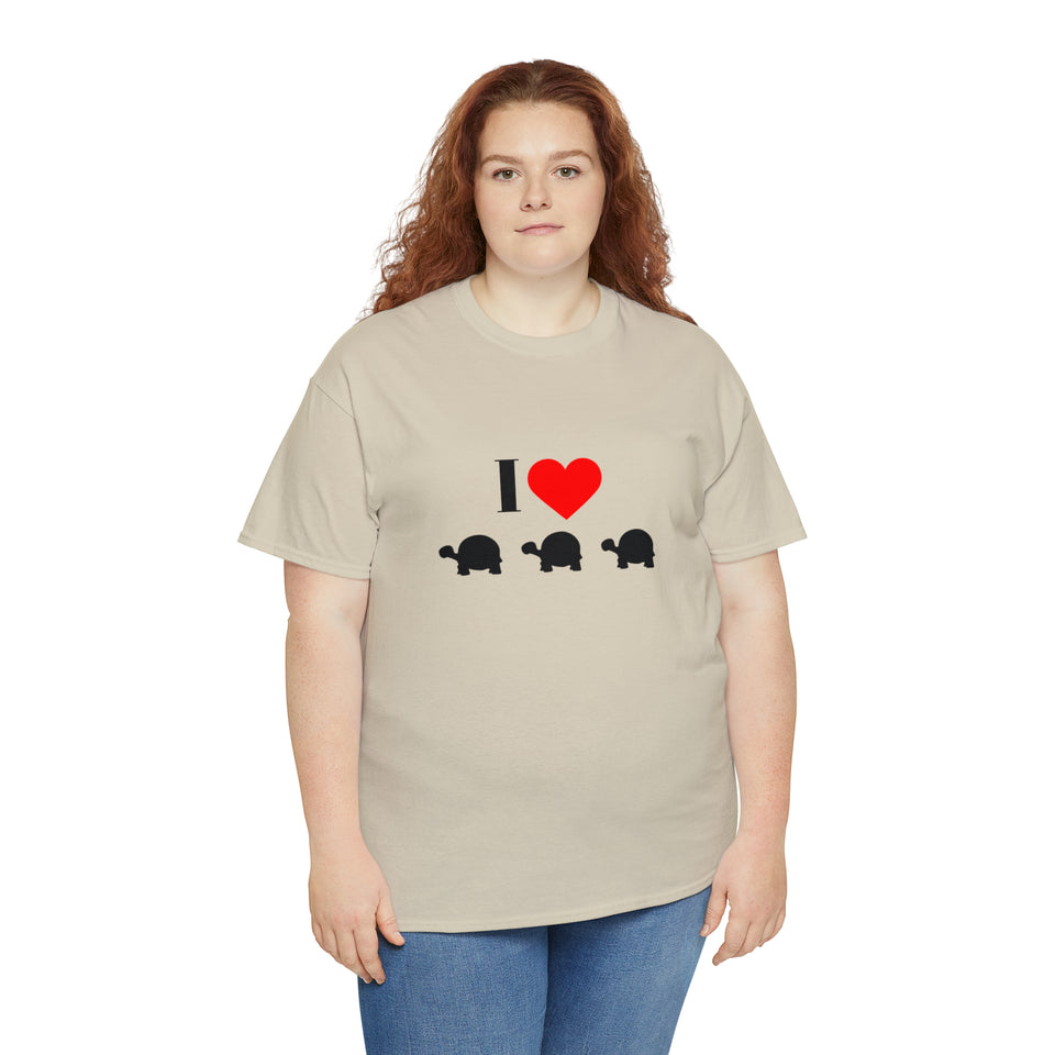 I Love Turtles Unisex Heavy Cotton Tee