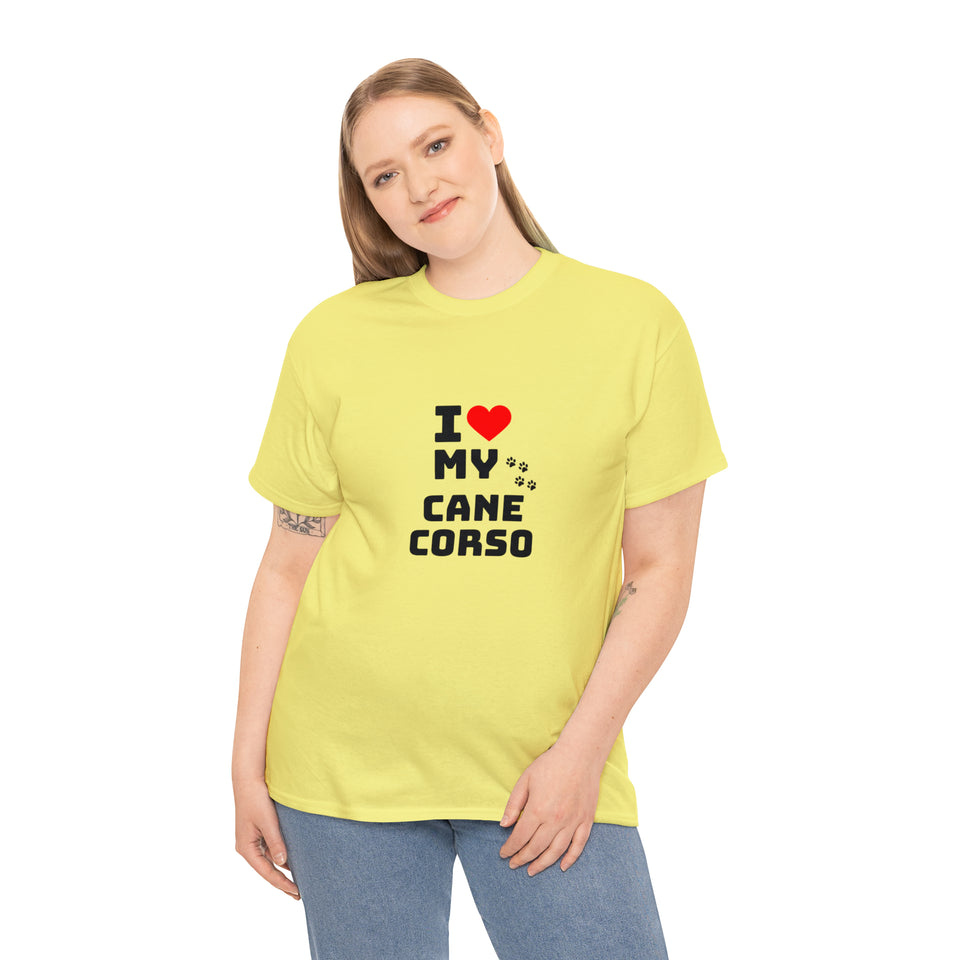 I Love My Cane Corso Unisex Heavy Cotton Tee