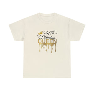 40th Birthday Queen Unisex Heavy Cotton Tee