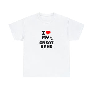 I Love My Great Dane Unisex Heavy Cotton Tee