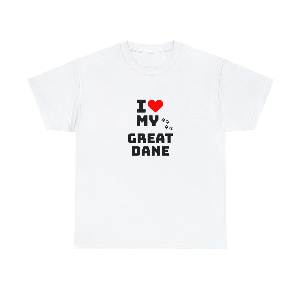 I Love My Great Dane Unisex Heavy Cotton Tee