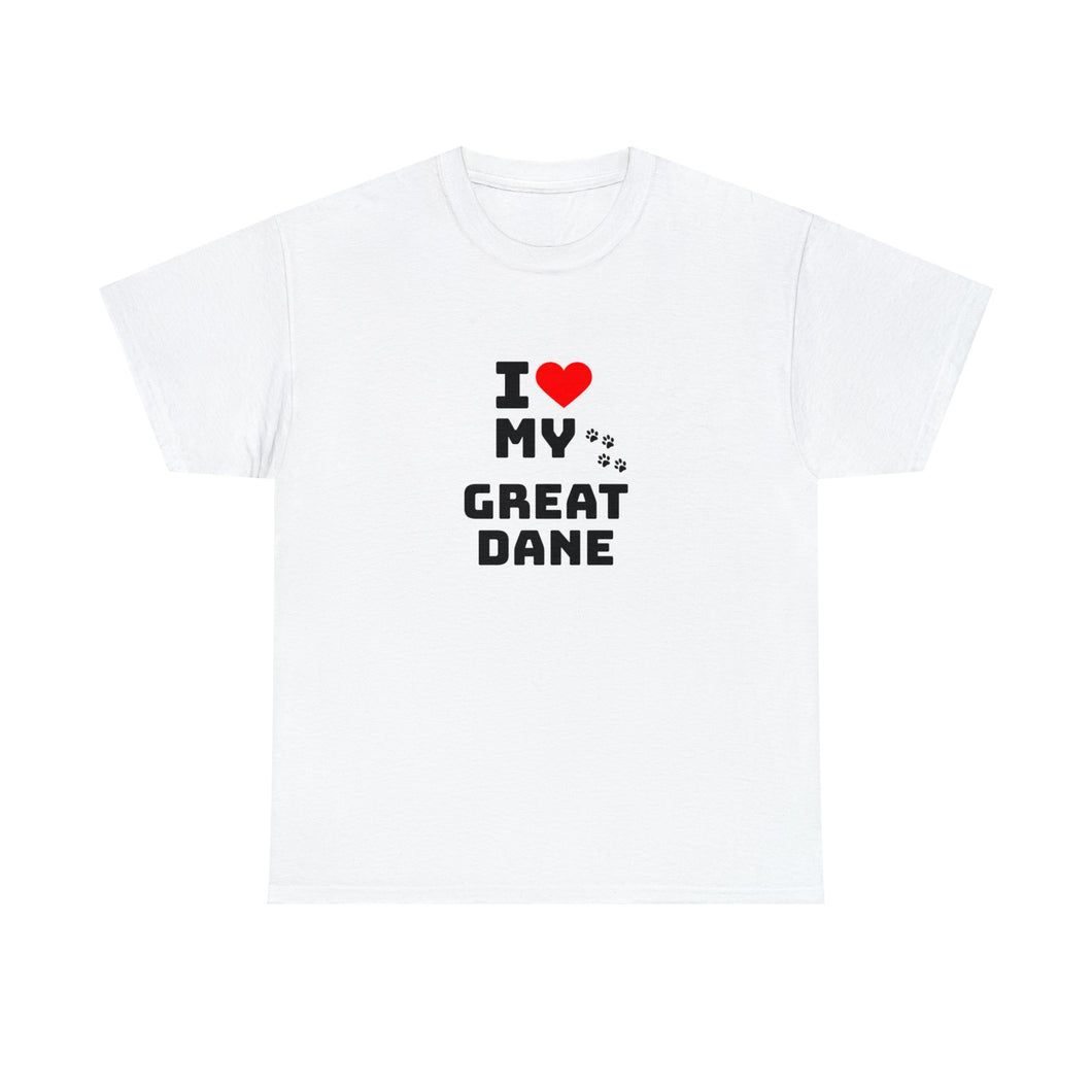 I Love My Great Dane Unisex Heavy Cotton Tee