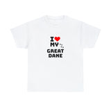 I Love My Great Dane Unisex Heavy Cotton Tee