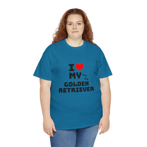 I Love My Golden Retriever Unisex Heavy Cotton Tee