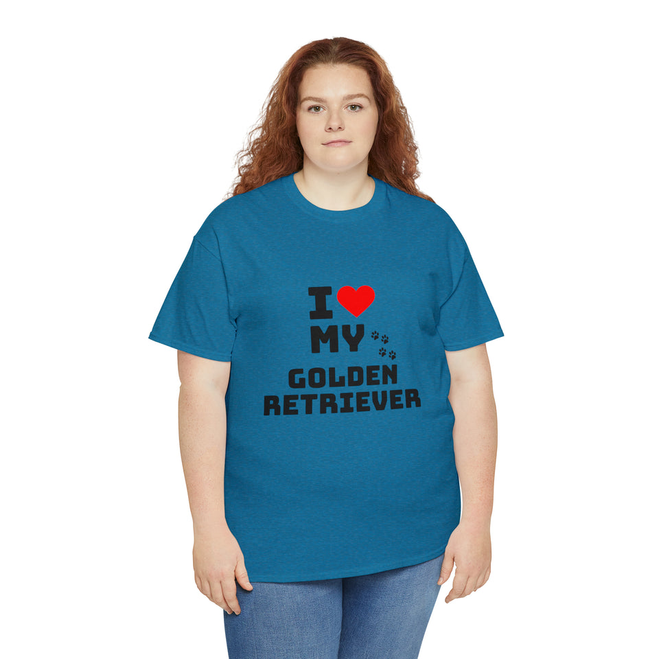 I Love My Golden Retriever Unisex Heavy Cotton Tee