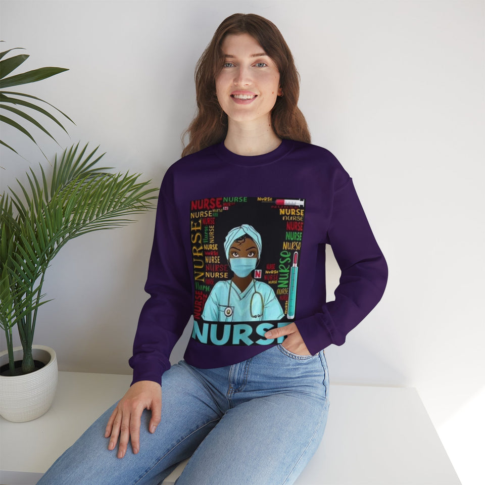 Black Nurse Crewneck Sweatshirt