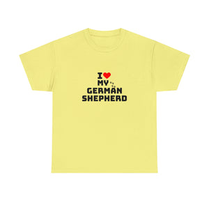 I Love My German Shepherd Unisex Heavy Cotton Tee