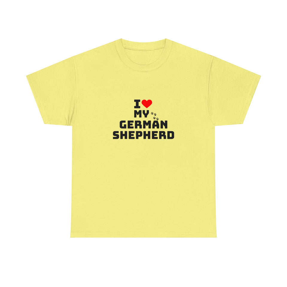 I Love My German Shepherd Unisex Heavy Cotton Tee