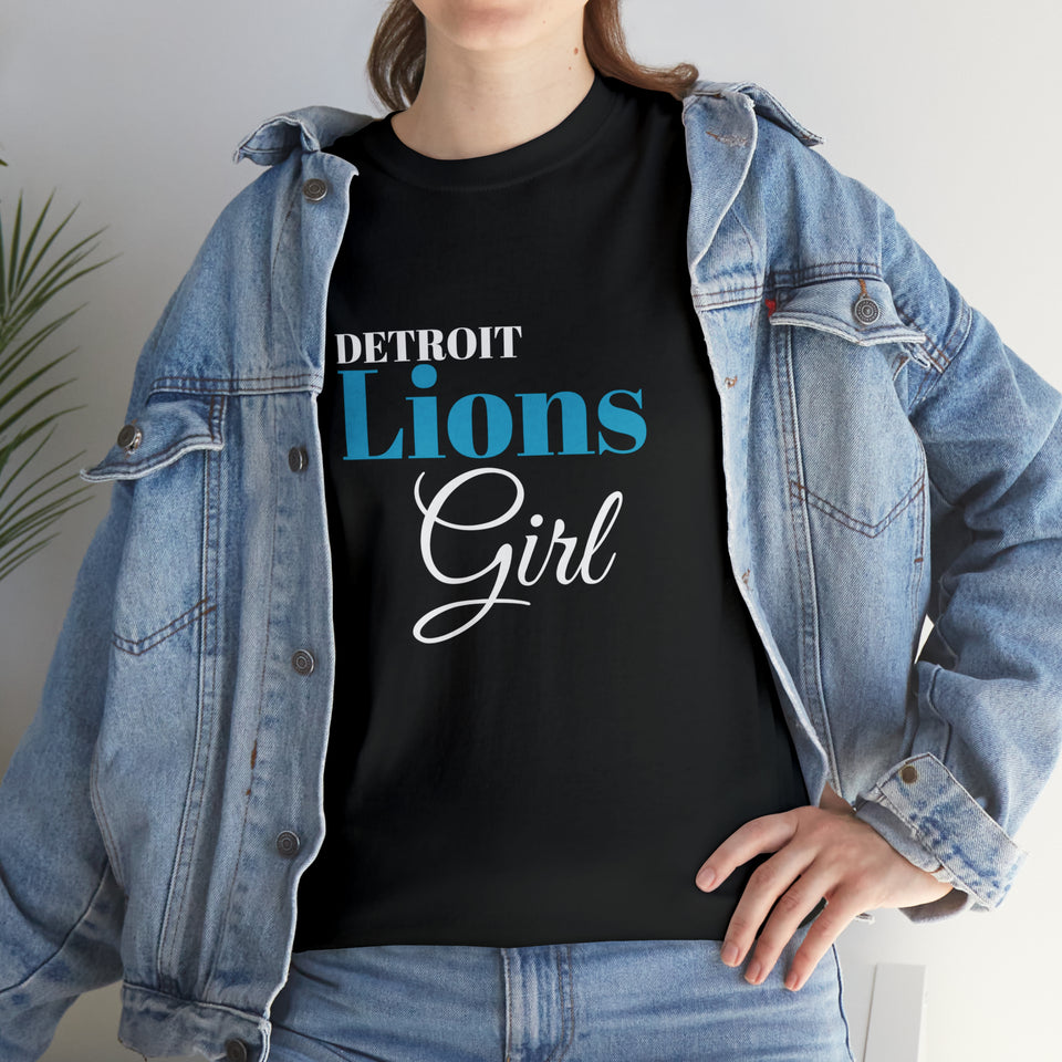 Detroit Lions Girl Unisex Heavy Cotton Tee
