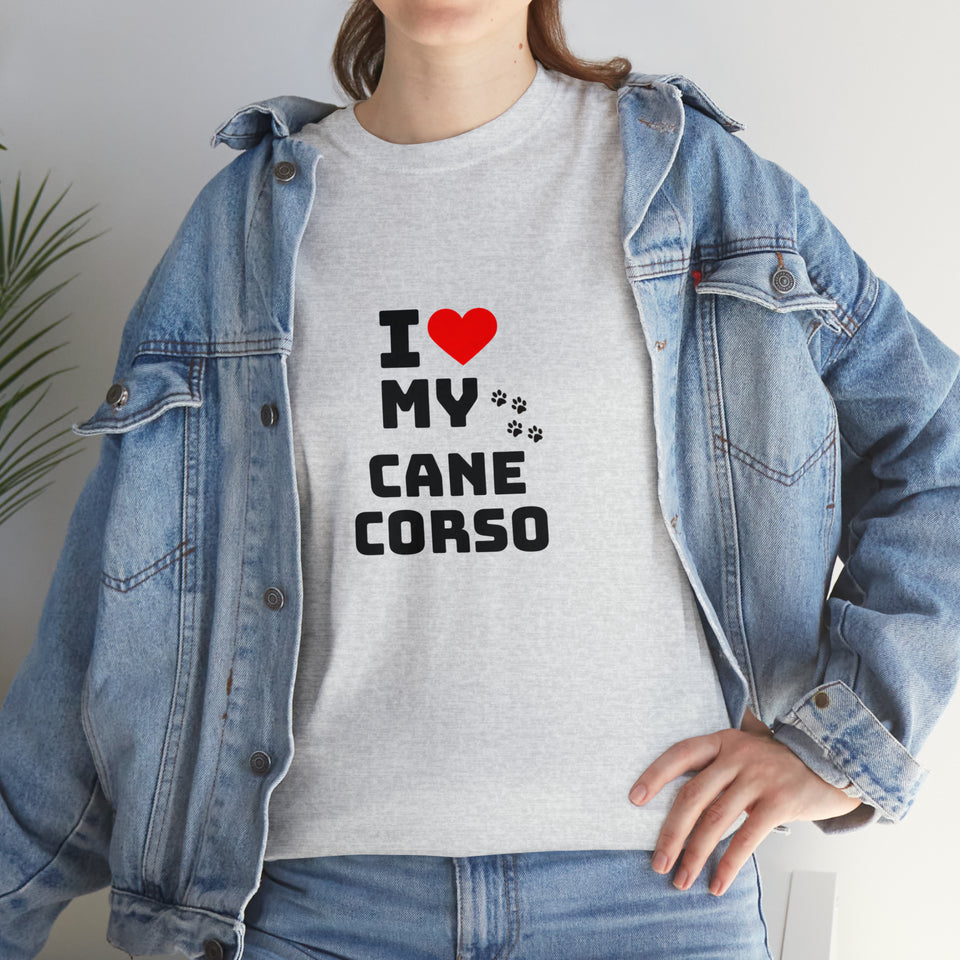 I Love My Cane Corso Unisex Heavy Cotton Tee
