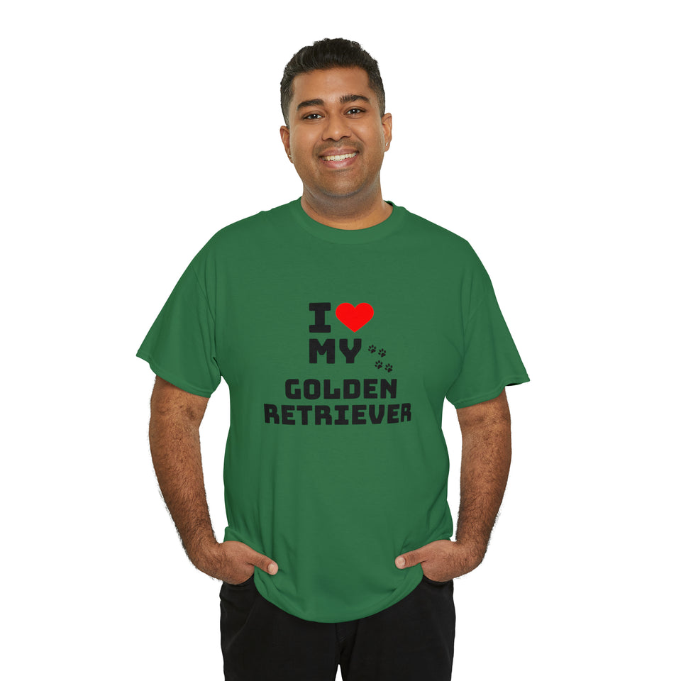 I Love My Golden Retriever Unisex Heavy Cotton Tee
