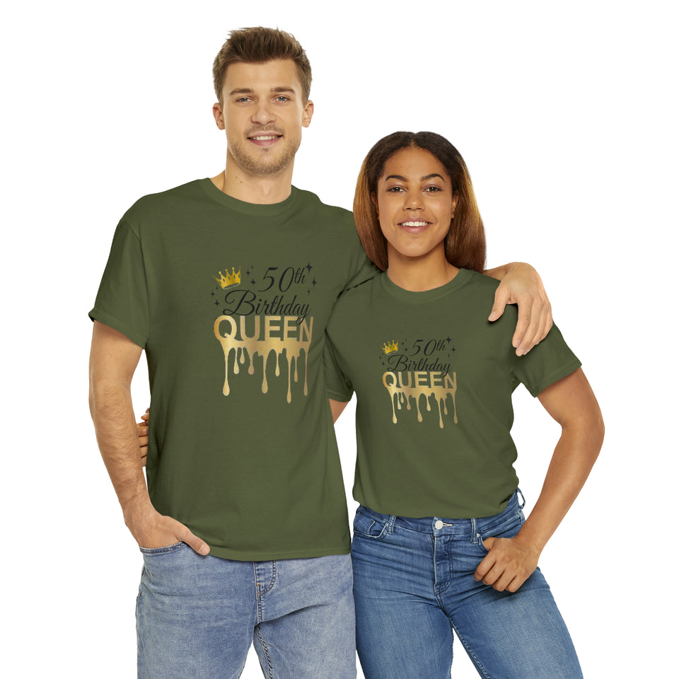 50th Birthday Queen Unisex Heavy Cotton Tee