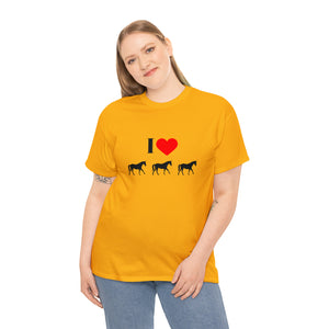 I Love Horses Unisex Heavy Cotton Tee