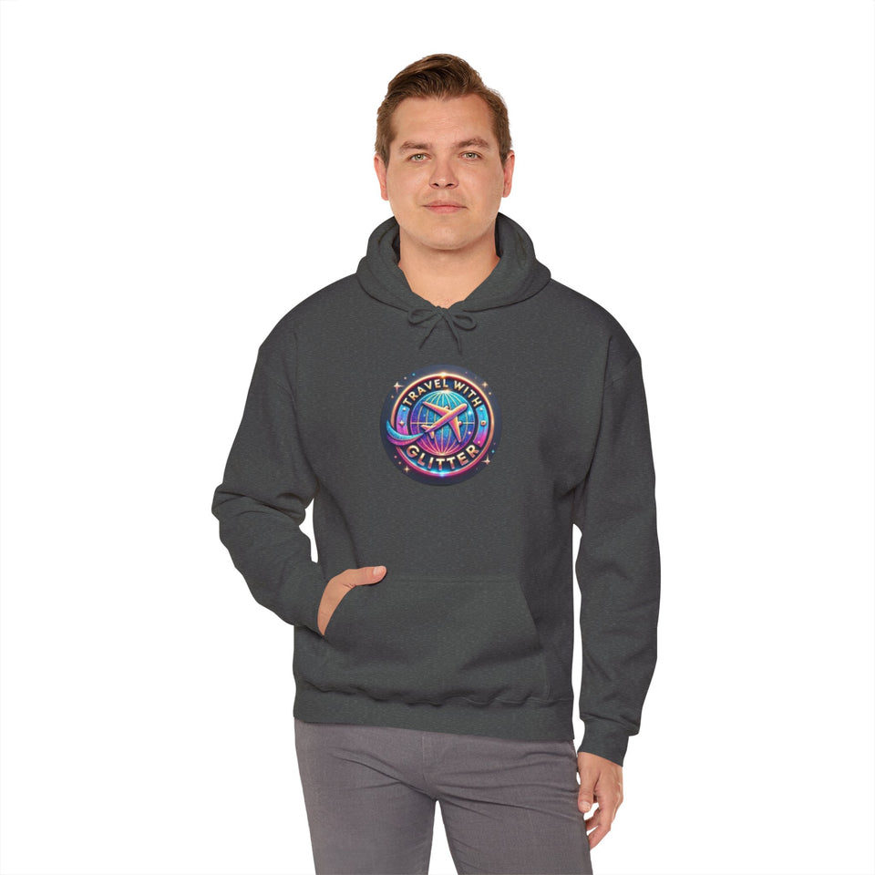 Travel With Glitter Unisex Heavy Blend™ Hooded Sweatshirt