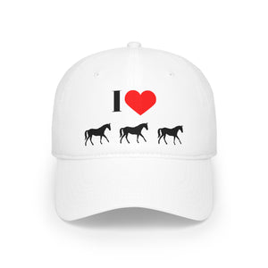 I Love Horses Low Profile Baseball Cap