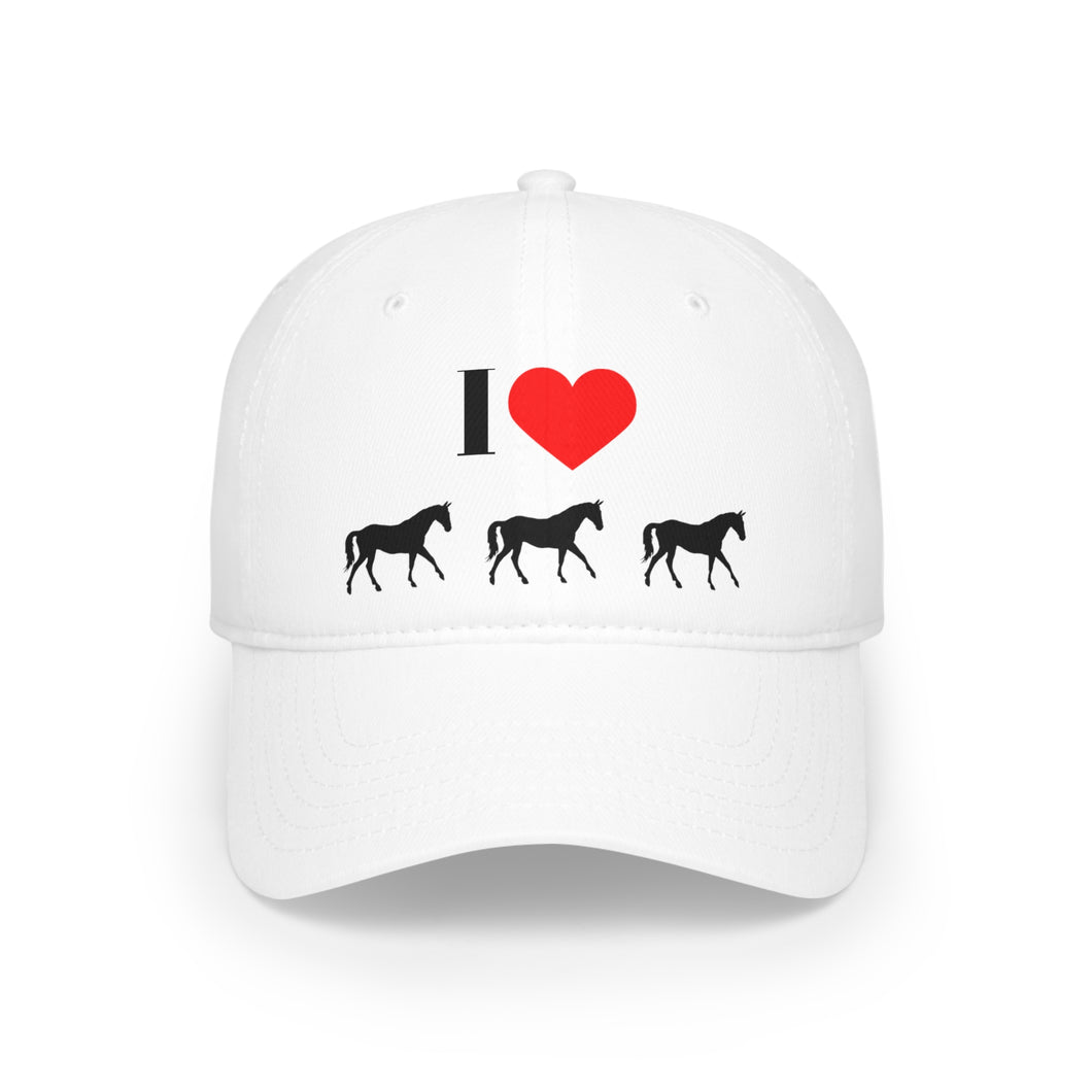 I Love Horses Low Profile Baseball Cap