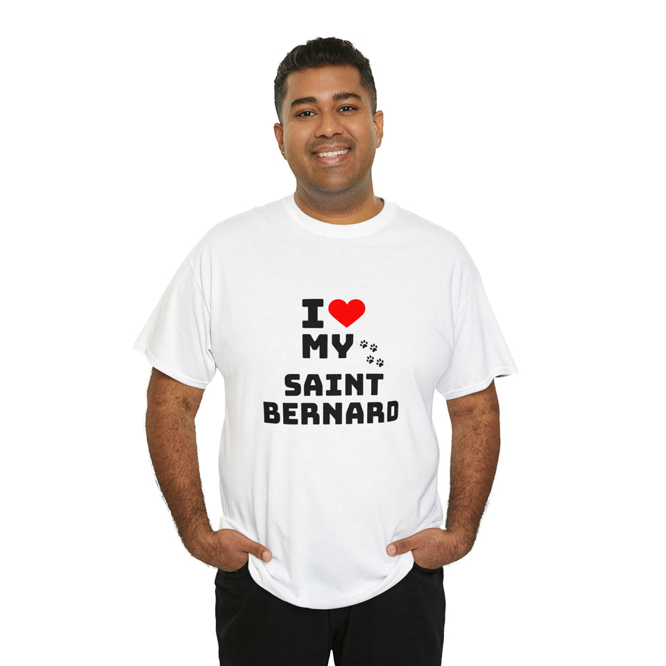I Love My Saint Bernard Unisex Heavy Cotton Tee