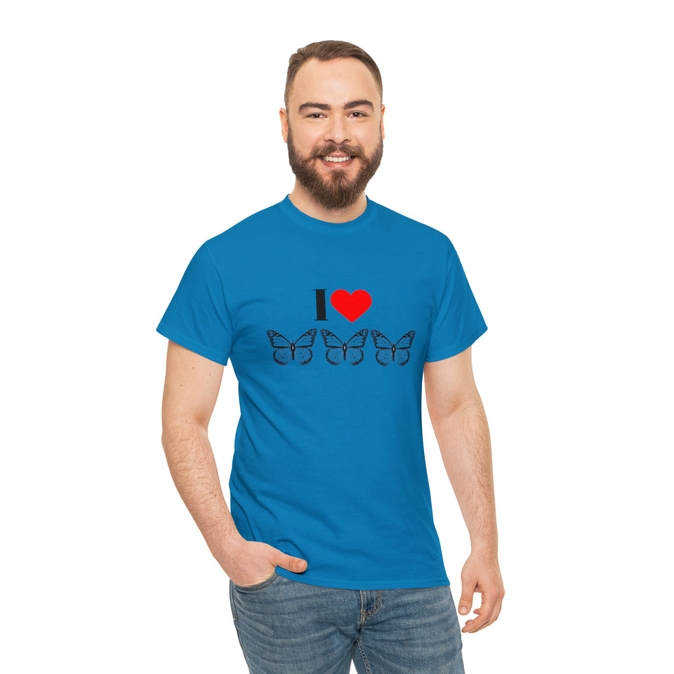I Love Butterflies Unisex Heavy Cotton Tee