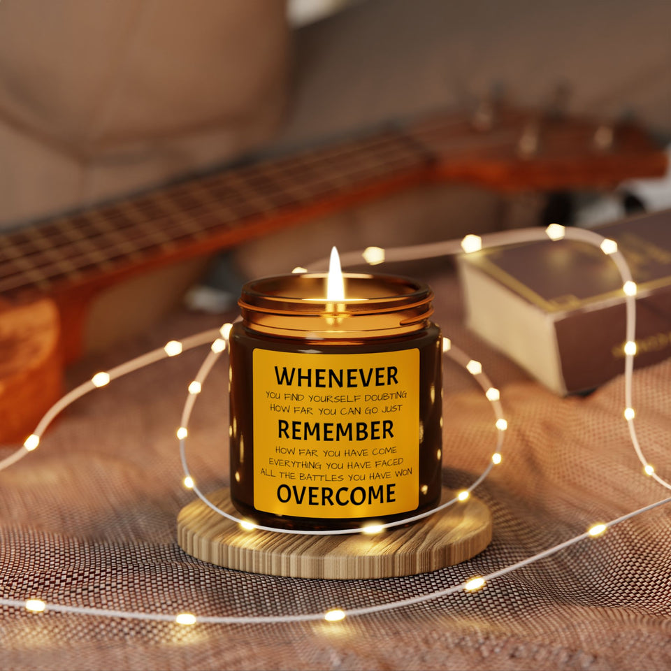 Overcome Scented Soy Candle (Multi-Size, Amber Jar)