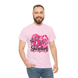 6 Yr Survivor Breast Cancer Awareness Unisex Heavy Cotton Tee