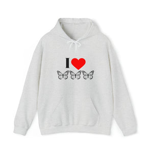 I Love Butterflies Unisex Heavy Blend™ Hooded Sweatshirt