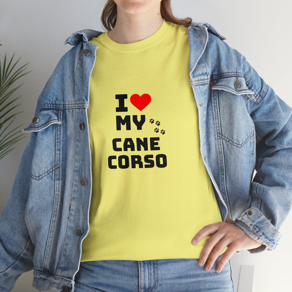 I Love My Cane Corso Unisex Heavy Cotton Tee