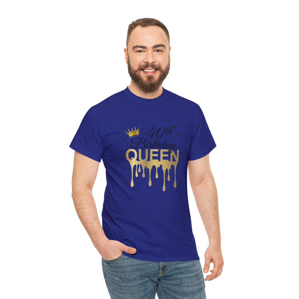 40th Birthday Queen Unisex Heavy Cotton Tee