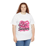 2 Yr Survivor Breast Cancer Awareness Unisex Heavy Cotton Tee