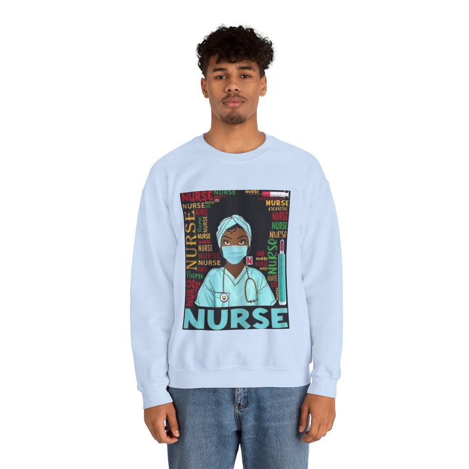 Black Nurse Crewneck Sweatshirt