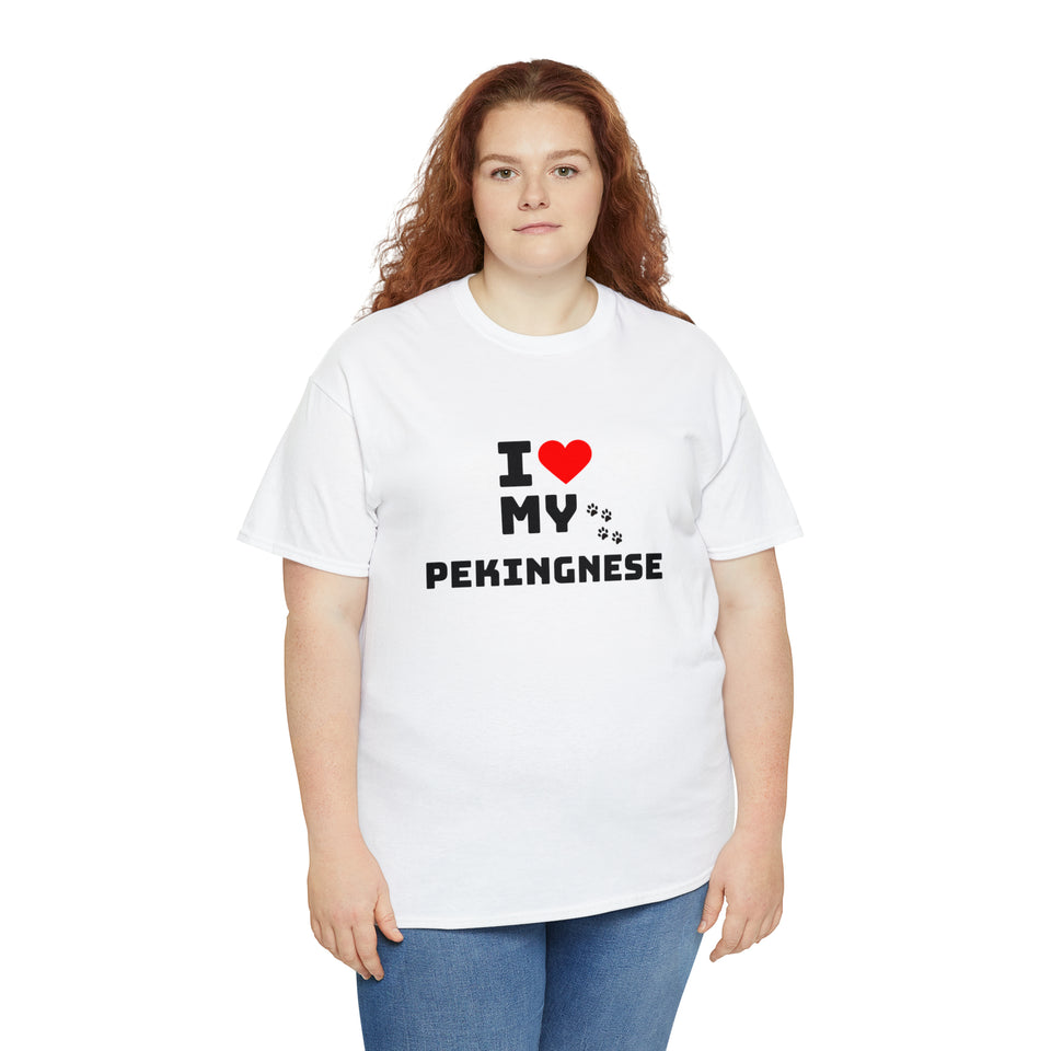 I Love My Pekingnese Unisex Heavy Cotton Tee