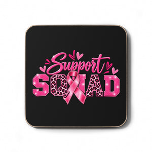 Support Squad Breast Cancer Awareness Hardboard Back Coaster