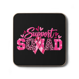 Support Squad Breast Cancer Awareness Hardboard Back Coaster