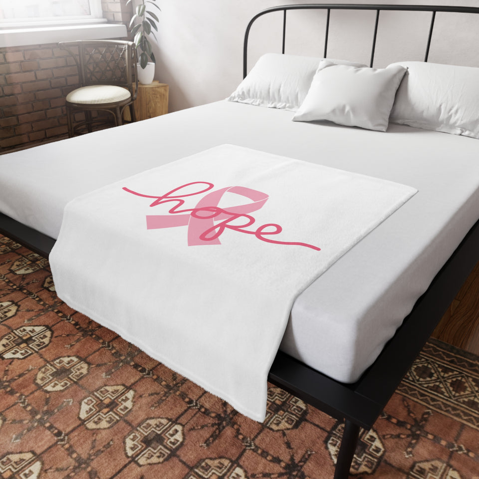 Breast Cancer Awareness Hope Plush Fleece Blanket