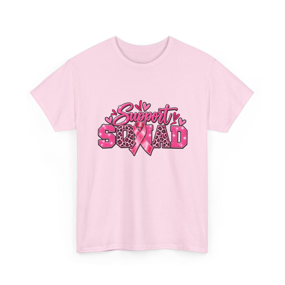 Support Squad Breast Cancer Awareness Unisex Heavy Cotton Tee