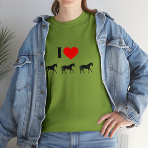 I Love Horses Unisex Heavy Cotton Tee