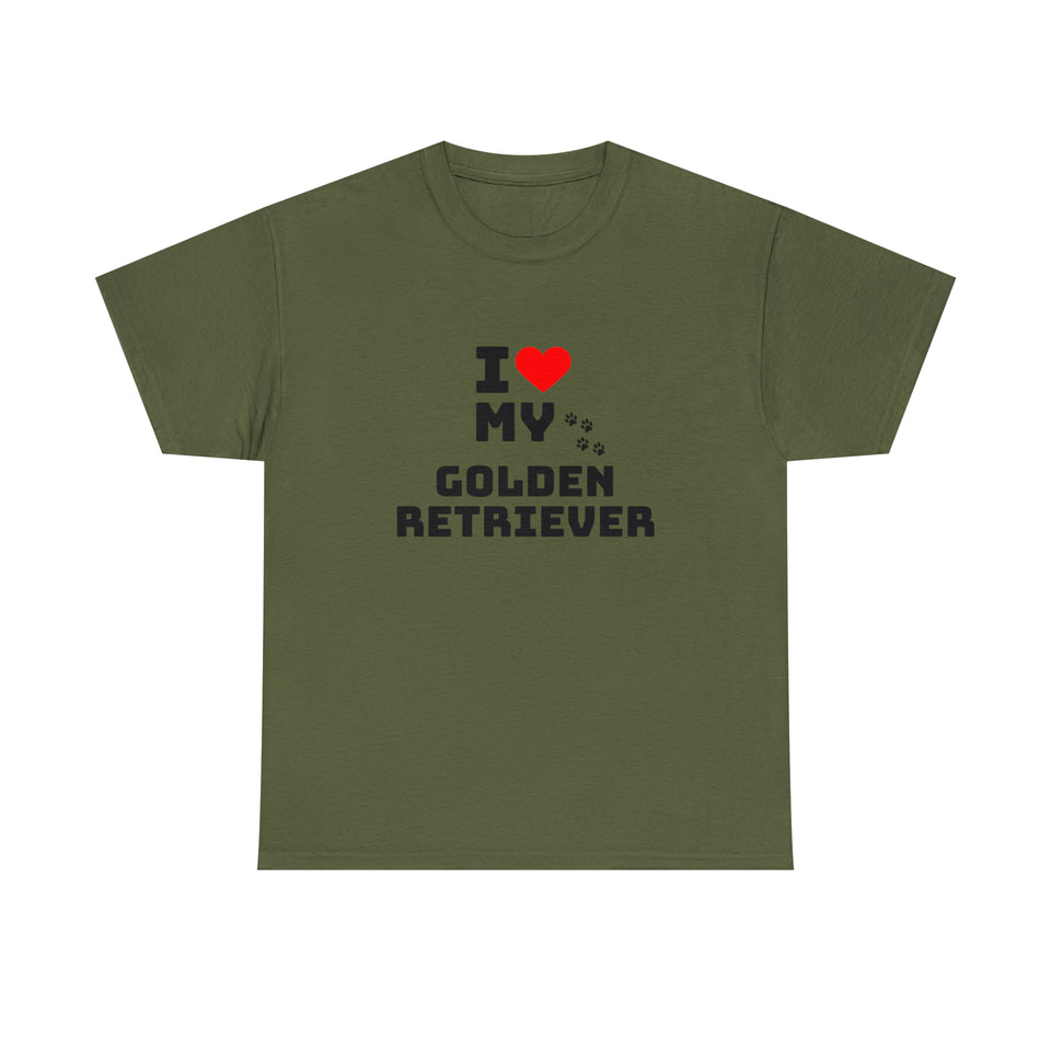 I Love My Golden Retriever Unisex Heavy Cotton Tee