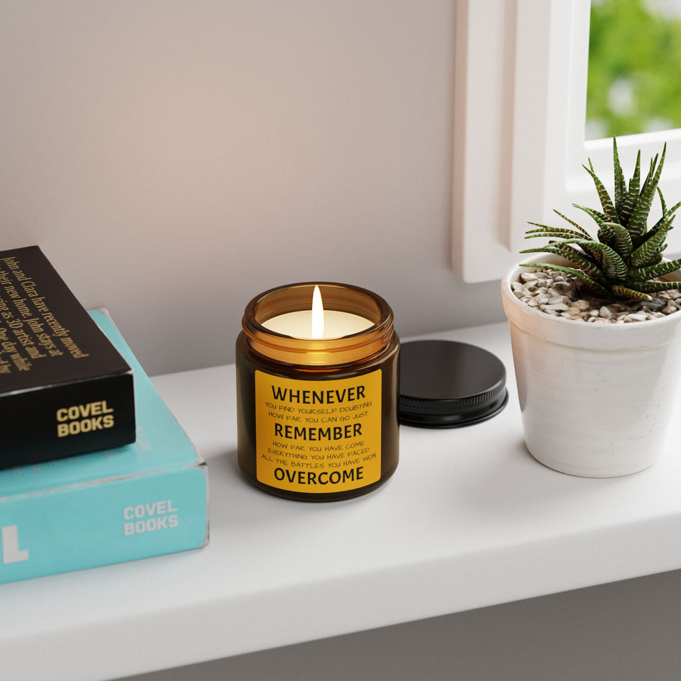 Overcome Scented Soy Candle (Multi-Size, Amber Jar)