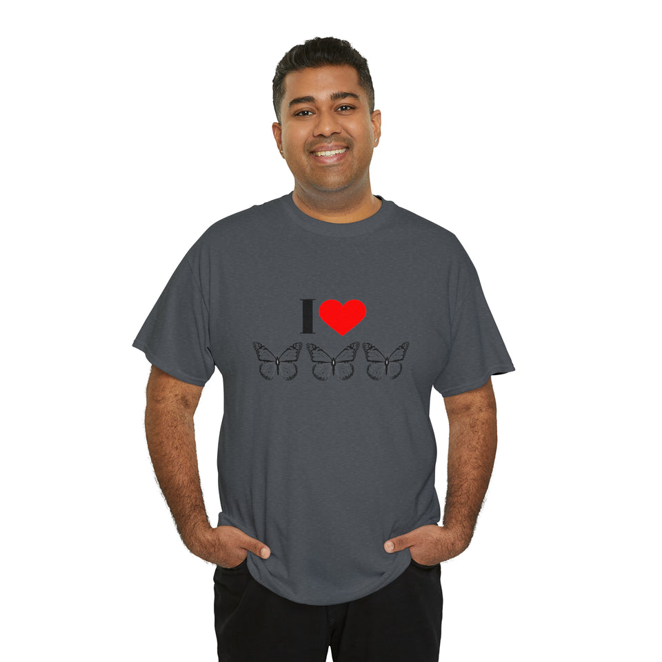 I Love Butterflies Unisex Heavy Cotton Tee